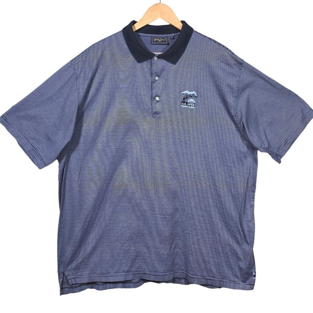 US Open 2008 Torrey Pines Bobby Jones Polo Shirt XL Blue Striped Tiger
Woods
